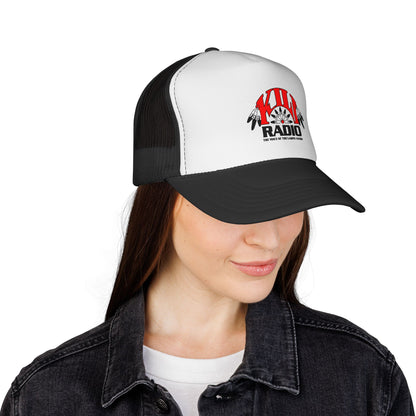 KILI Radio Trucker Cap — Retro Native-Inspired Logo Mesh Hat