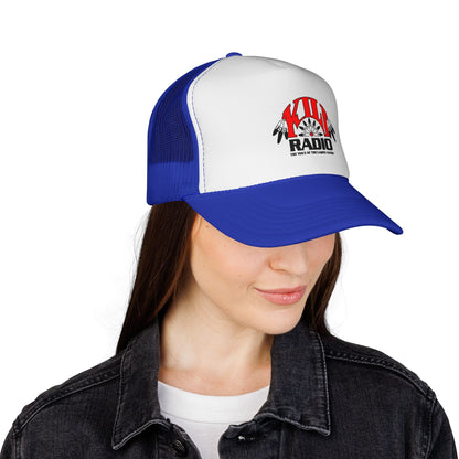 KILI Radio Trucker Cap — Retro Native-Inspired Logo Mesh Hat