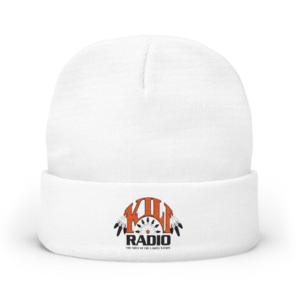 Embroidered 'KILL RADIO' Knit Beanie - Retro Radio Logo Winter Hat
