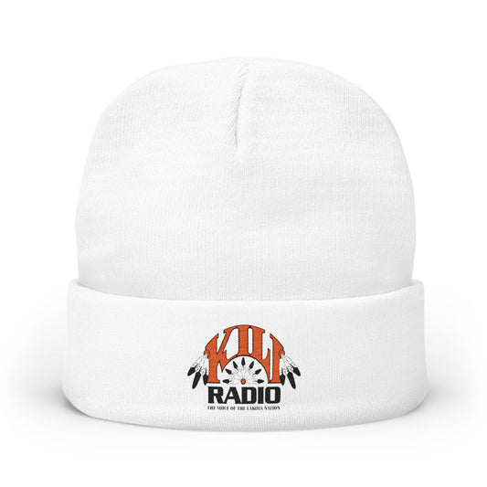 Embroidered 'KILL RADIO' Knit Beanie - Retro Radio Logo Winter Hat