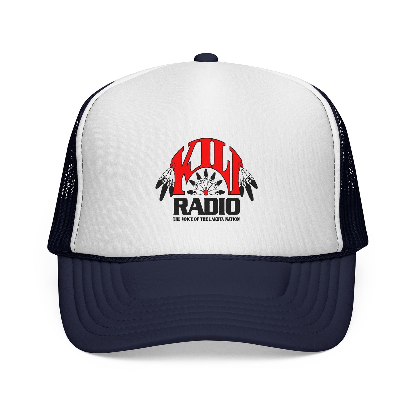 KILI Radio Trucker Cap — Retro Native-Inspired Logo Mesh Hat