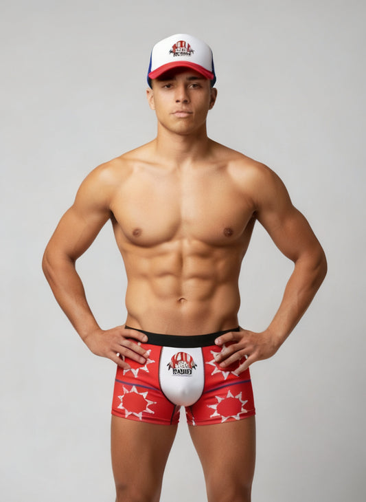 Red OST Flag Boxer Briefs w/ KILI Radio Graphic Men's Underwear