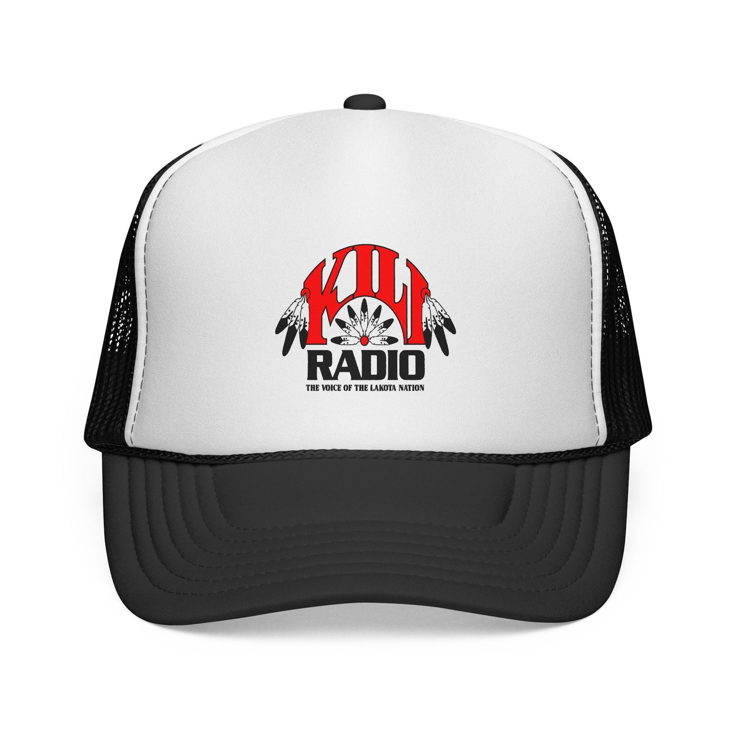KILI Radio Trucker Cap — Retro Native-Inspired Logo Mesh Hat