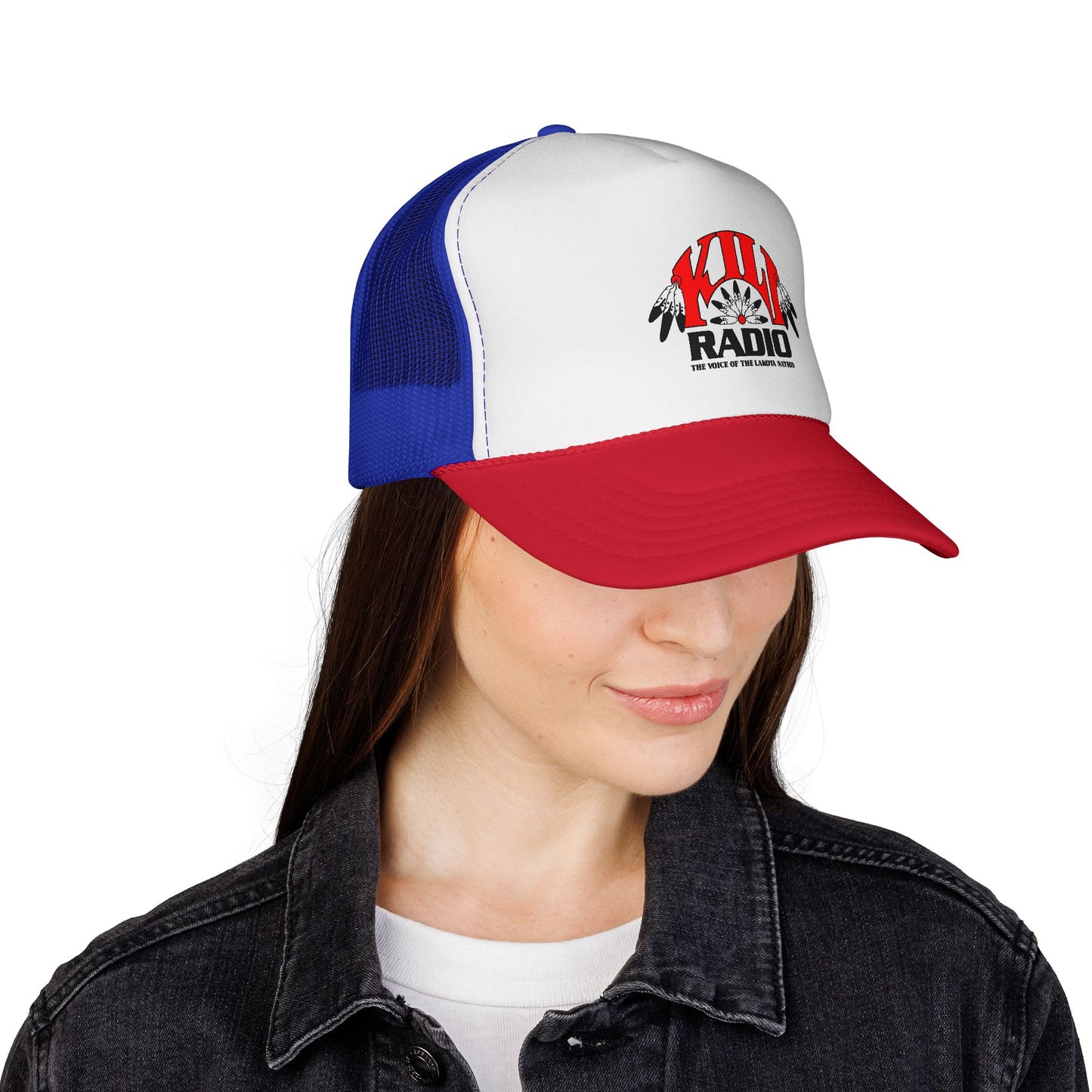 KILI Radio Trucker Cap — Retro Native-Inspired Logo Mesh Hat